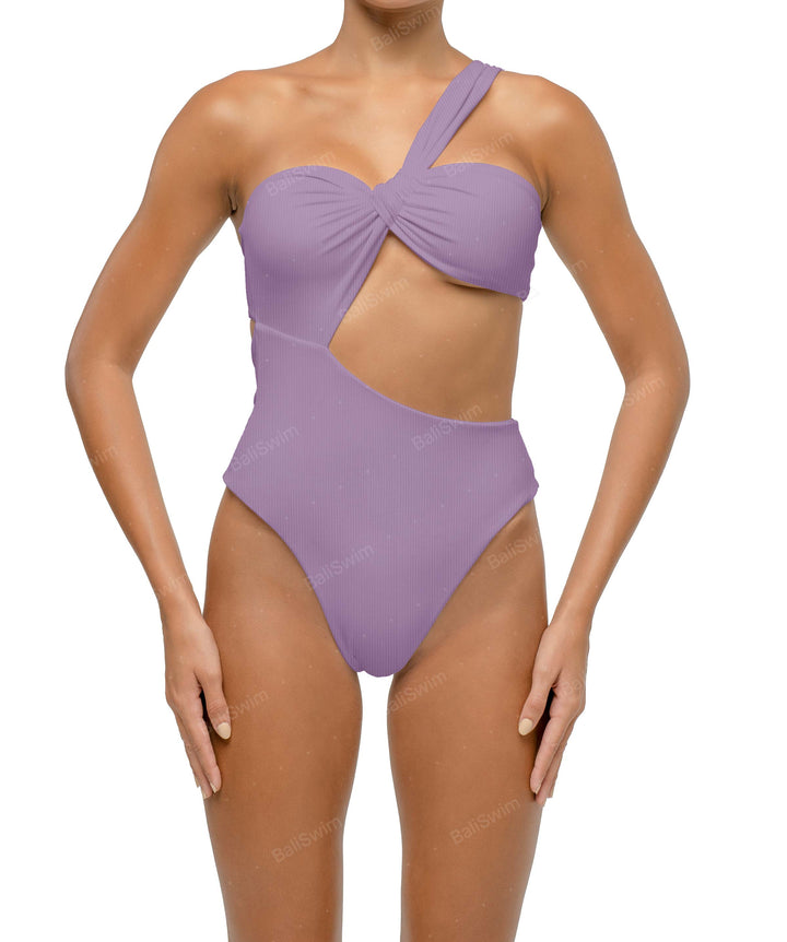 BSWS-S68 Asymetric Ruched One Piece