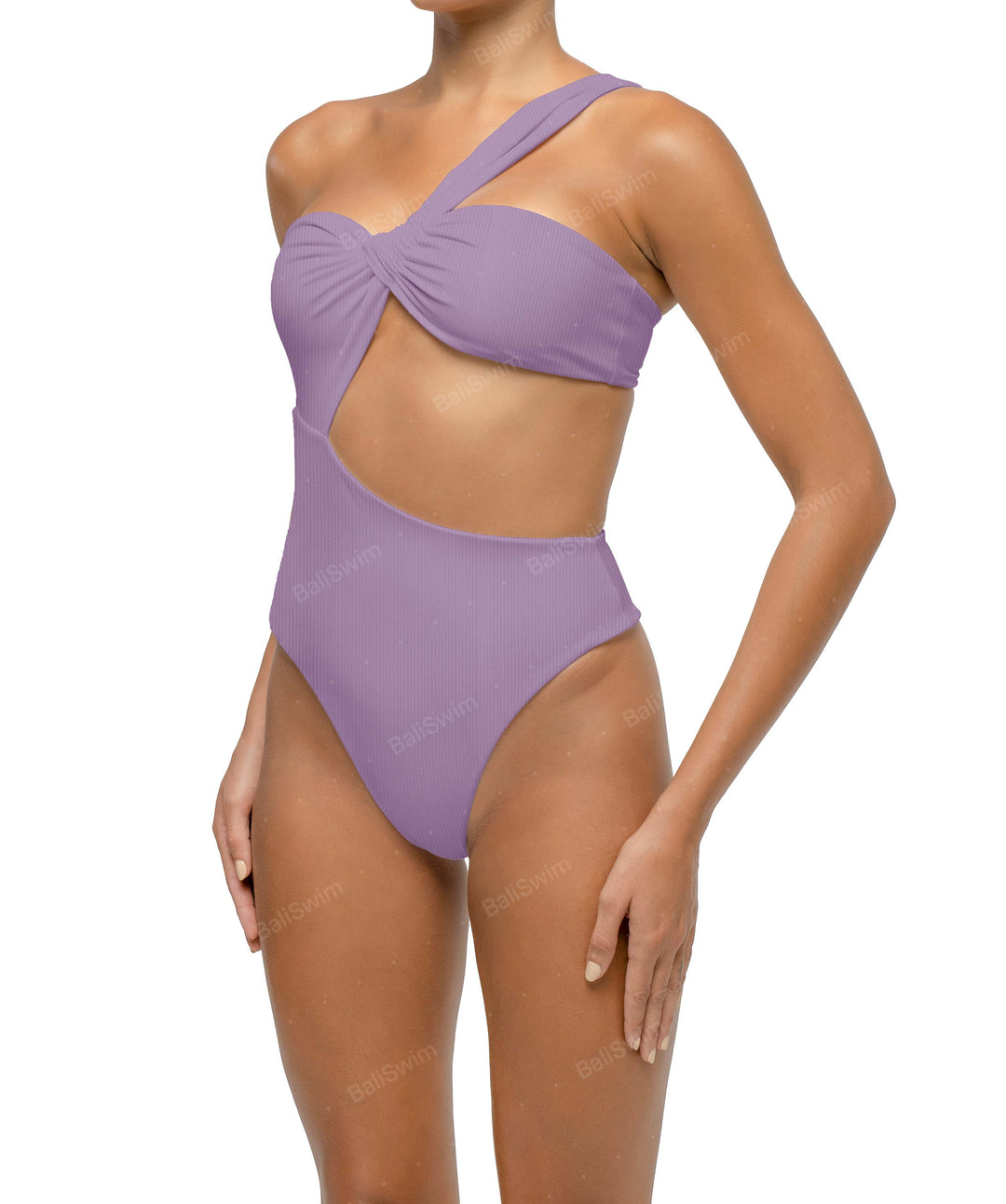 BSWS-S68 Asymetric Ruched One Piece