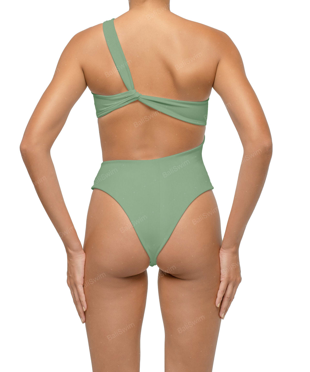 BSWS-S68 Asymetric Ruched One Piece