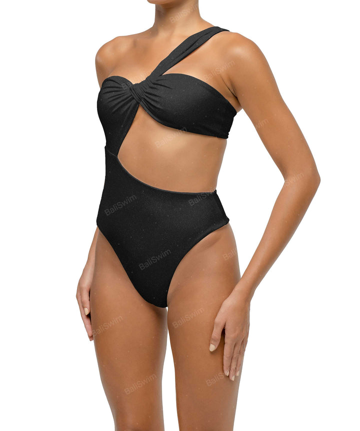 BSWS-S68 Asymetric Ruched One Piece