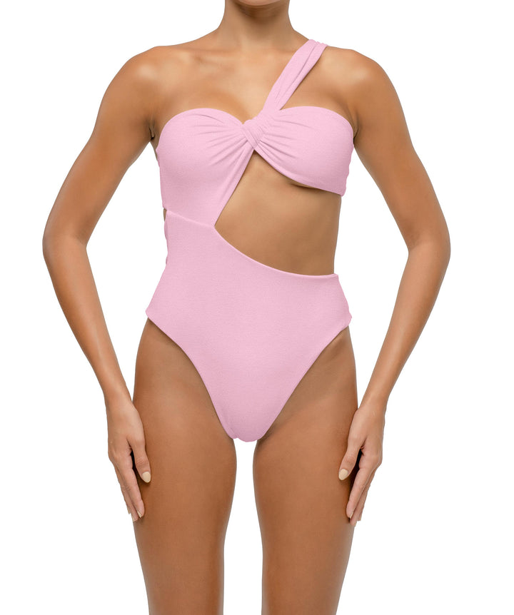 BSWS-S68 Asymmetrical Bandeau Side Cutout One Piece