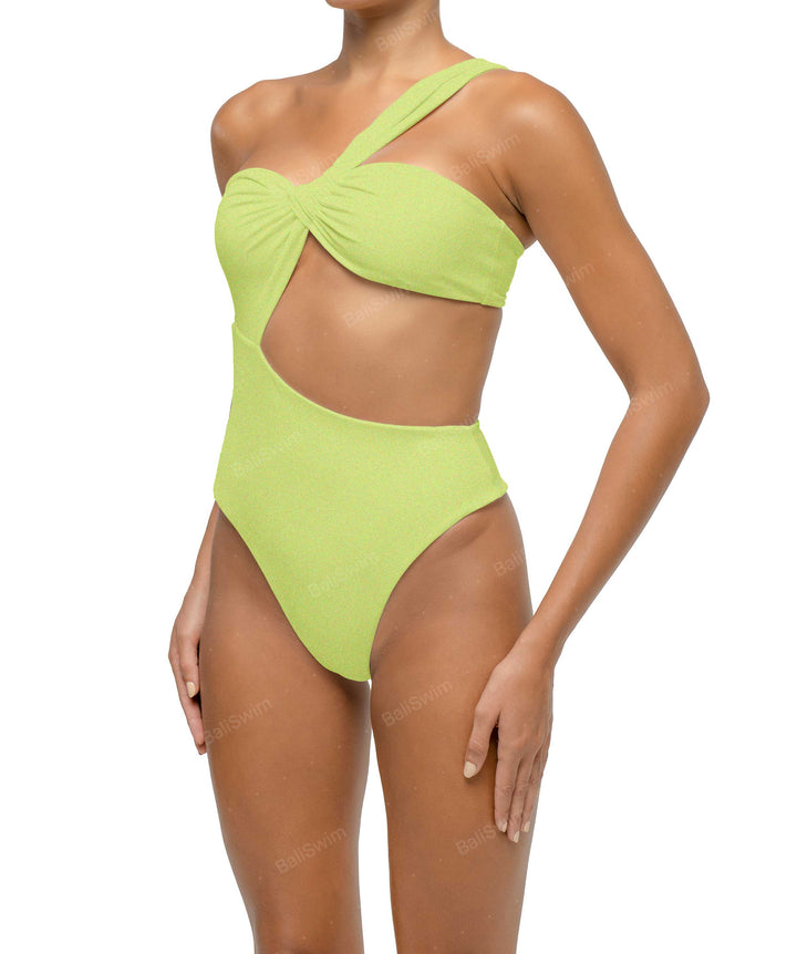 BSWS-S68 Asymetric Ruched One Piece