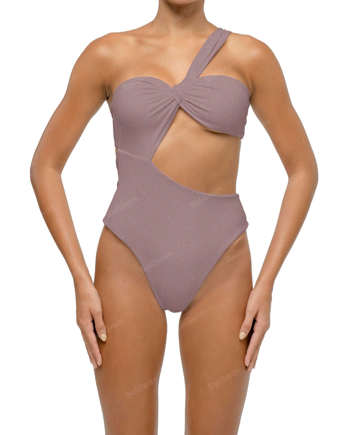 BSWS-S68 Asymetric Ruched One Piece