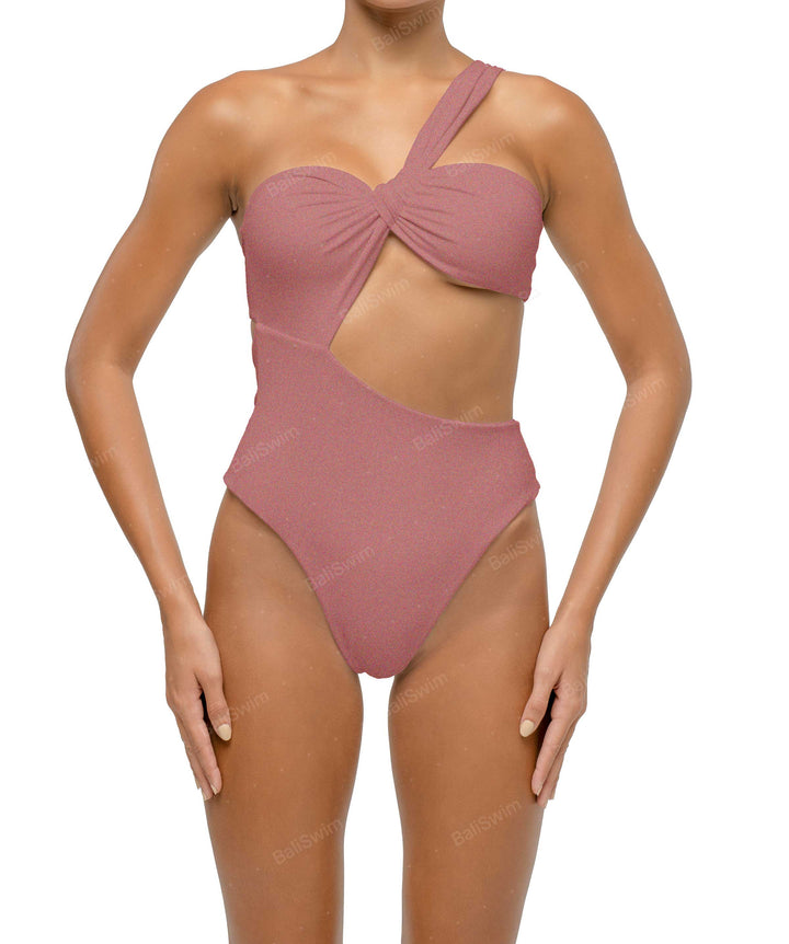 BSWS-S68 Asymetric Ruched One Piece