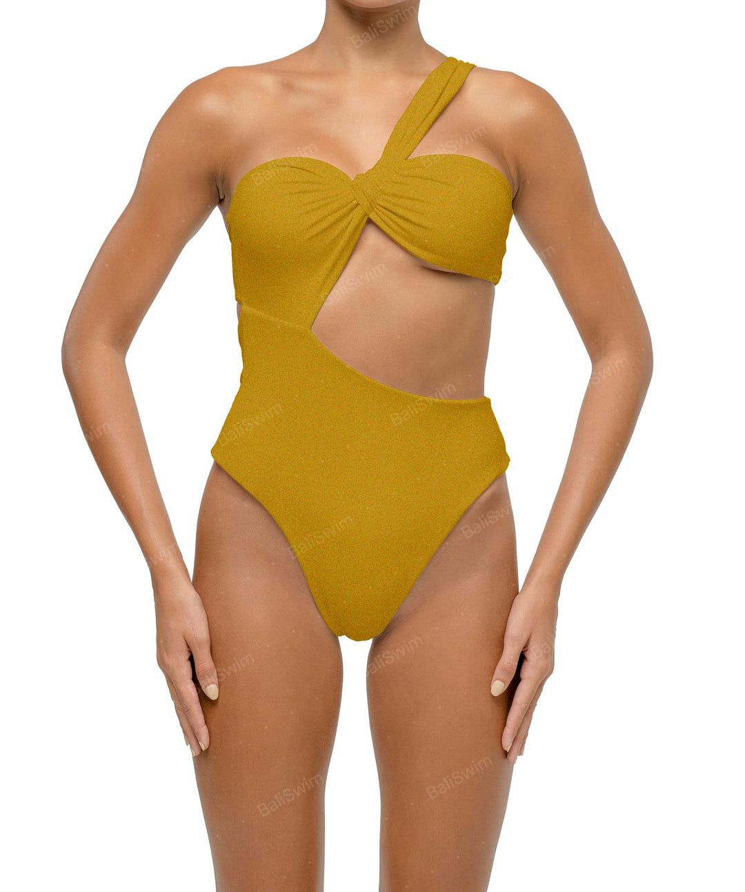 BSWS-S68 Asymetric Ruched One Piece