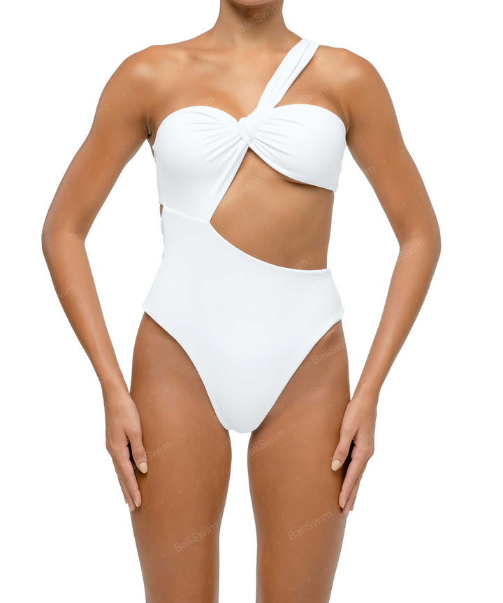 BSWS-S68 Asymetric Ruched One Piece