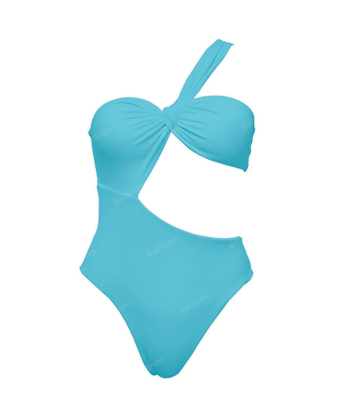BSWS-S68 Asymetric Ruched One Piece
