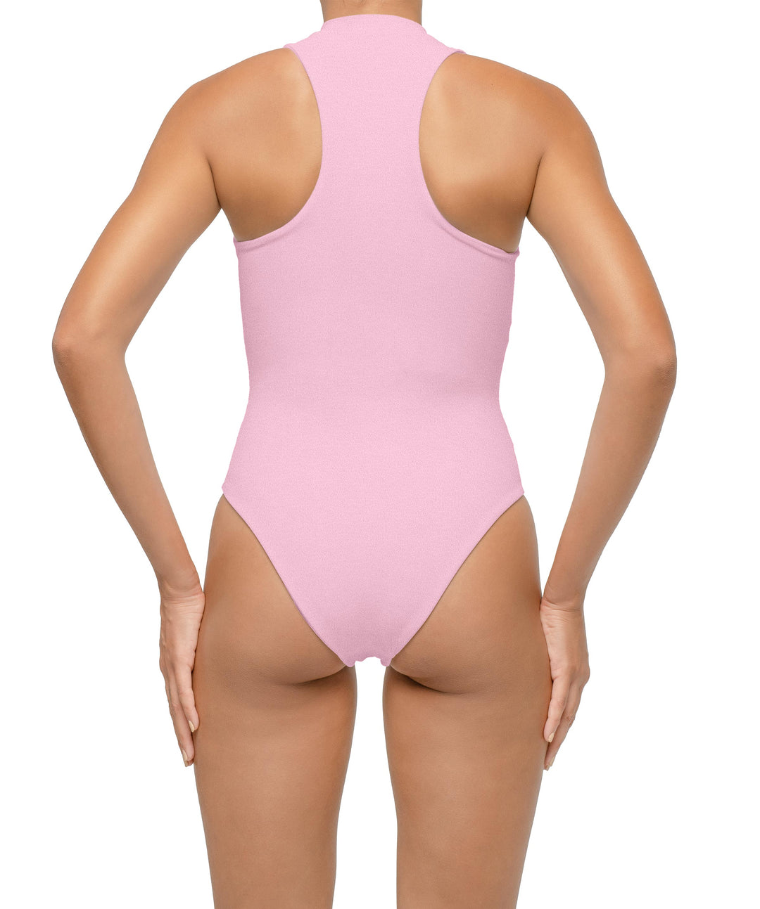 BSWS-S70 Plunge Neck Zipper Front One Piece