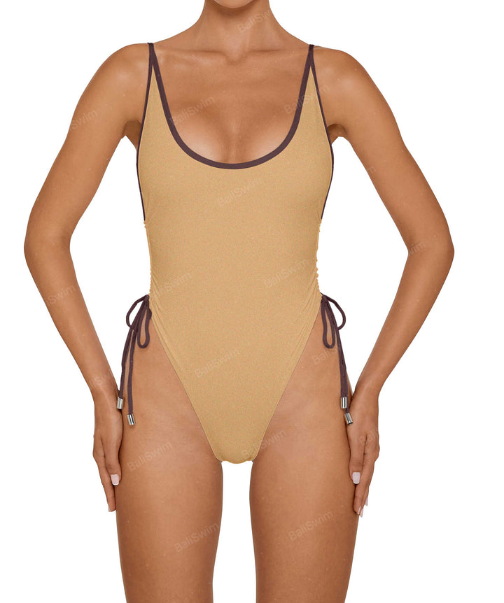 BSWS-S76 Cuve Neckline Tankini With Binding