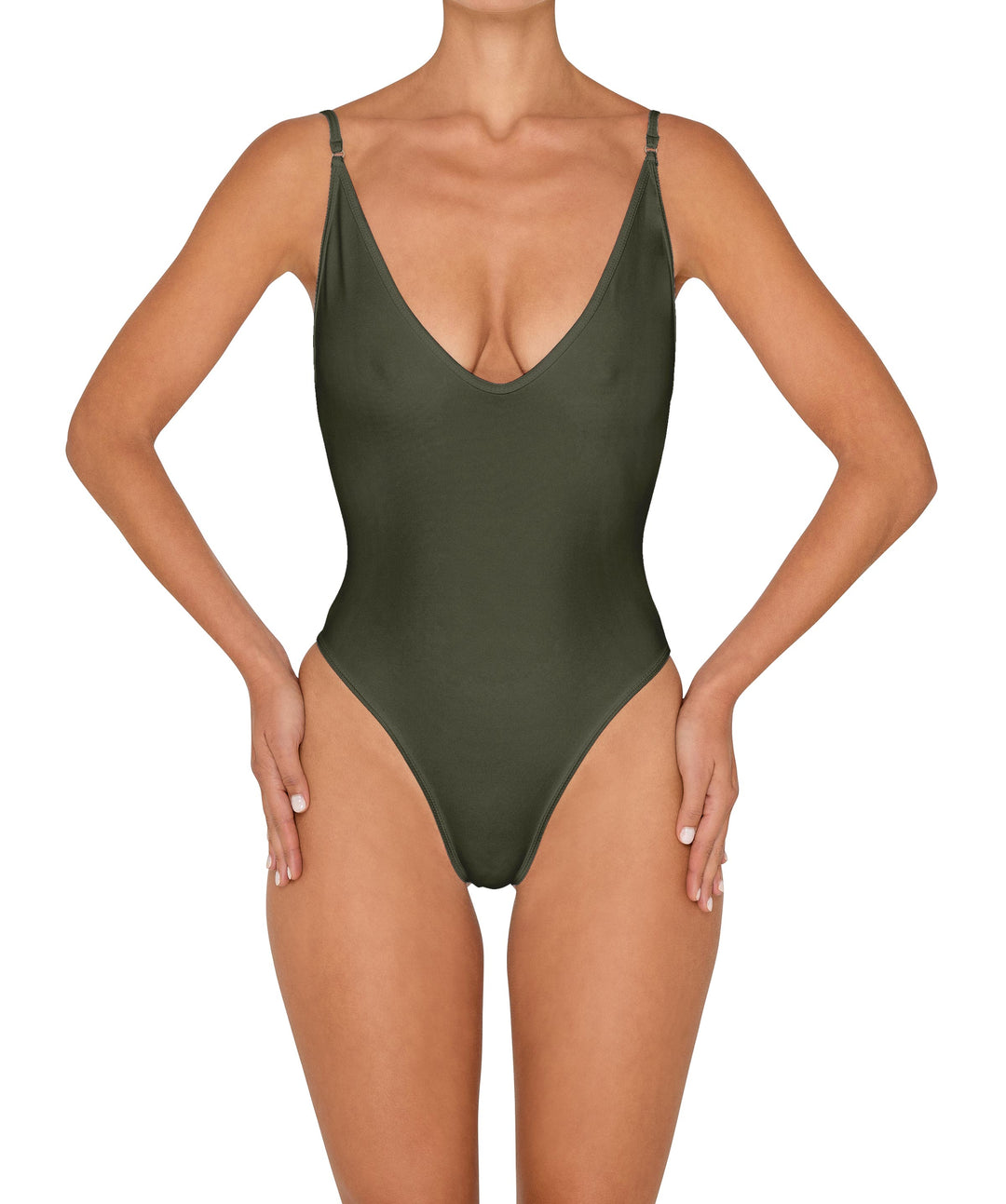 BSWS-S84 Binded Plunge Neck One Piece