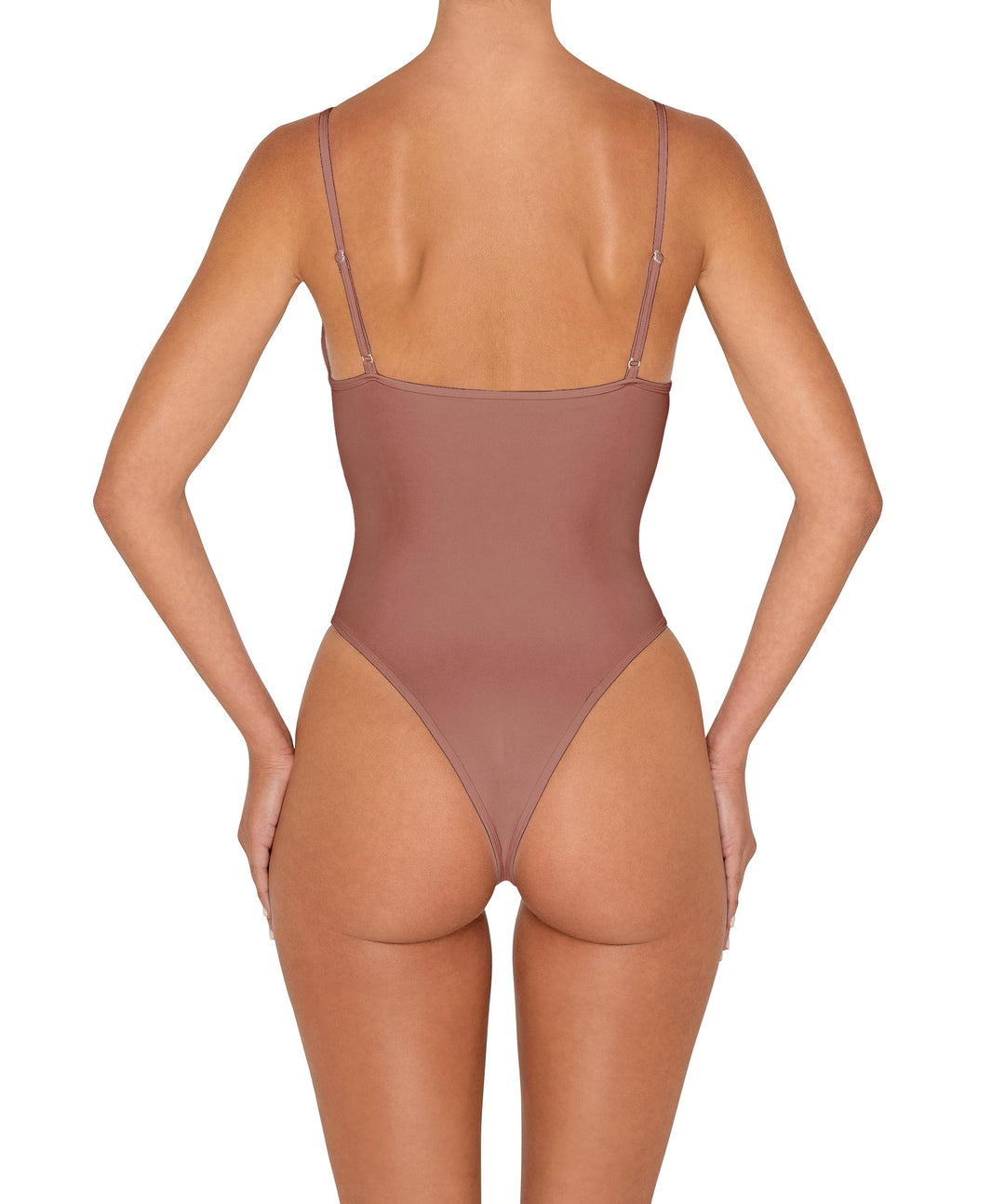 BSWS-S84b Studded Binded Plunge Neck One Piece