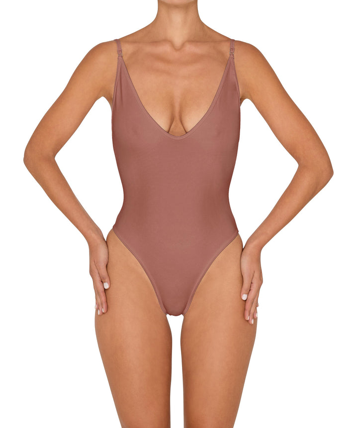 BSWS-S84 Binded Plunge Neck One Piece