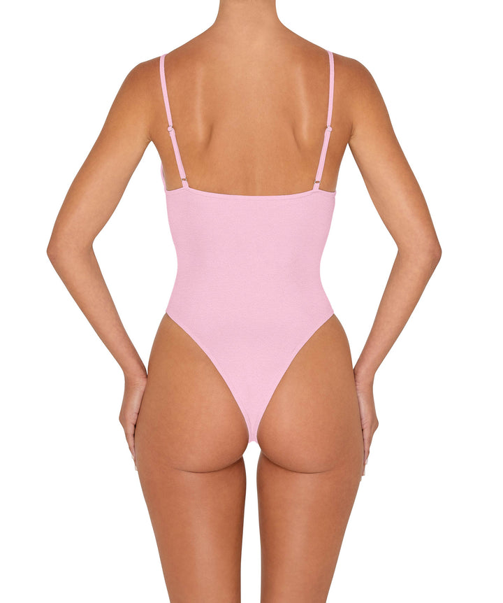 BSWS-S84b Studded Binded Plunge Neck One Piece