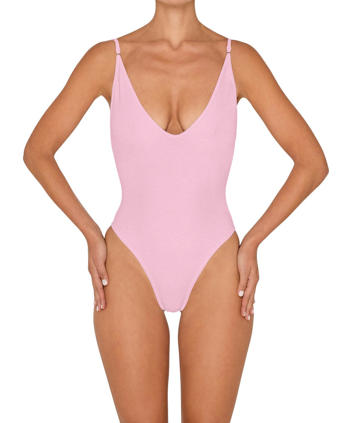 BSWS-S84 Binded Plunge Neck One Piece