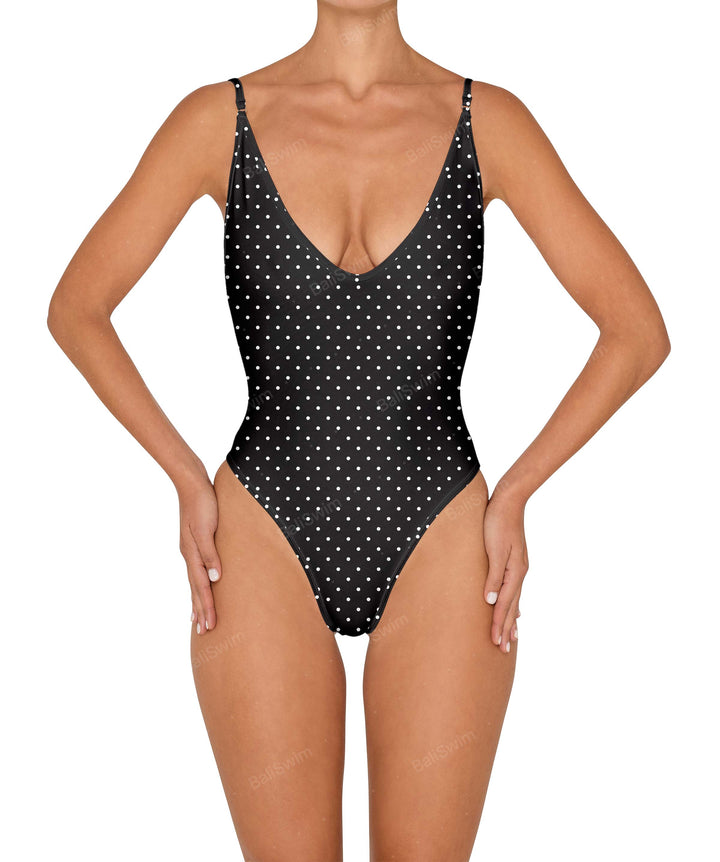 BSWS-S84 Binded Plunge Neck One Piece