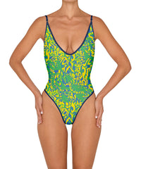BSWS-S84 Binded Plunge Neck One Piece