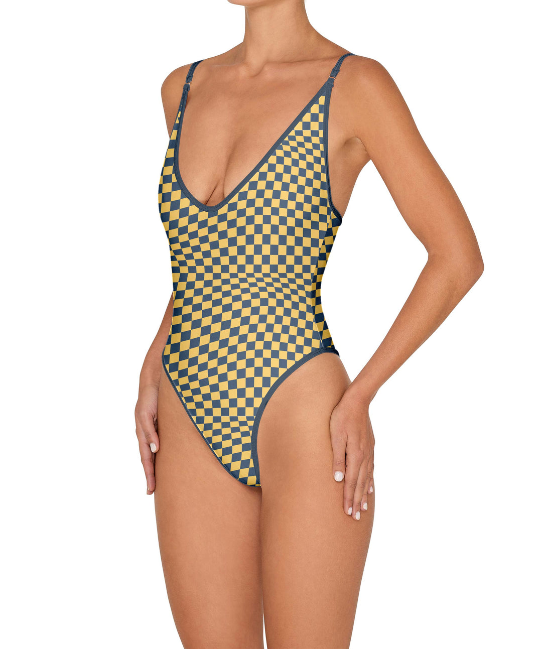 BSWS-S84 Binded Plunge Neck One Piece