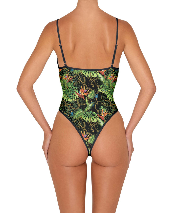 BSWS-S84 Binded Plunge Neck One Piece