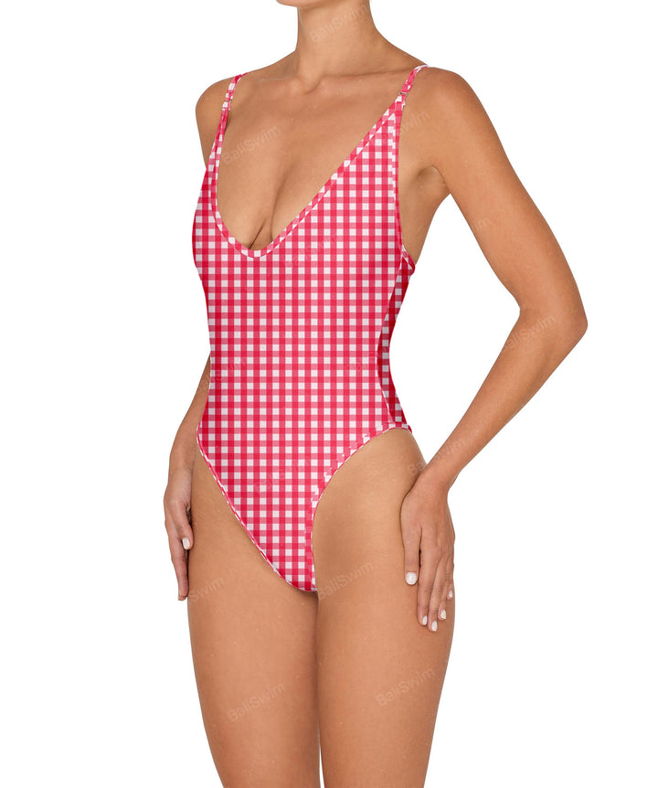 BSWS-S84 Binded Plunge Neck One Piece