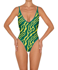 BSWS-S84 Binded Plunge Neck One Piece