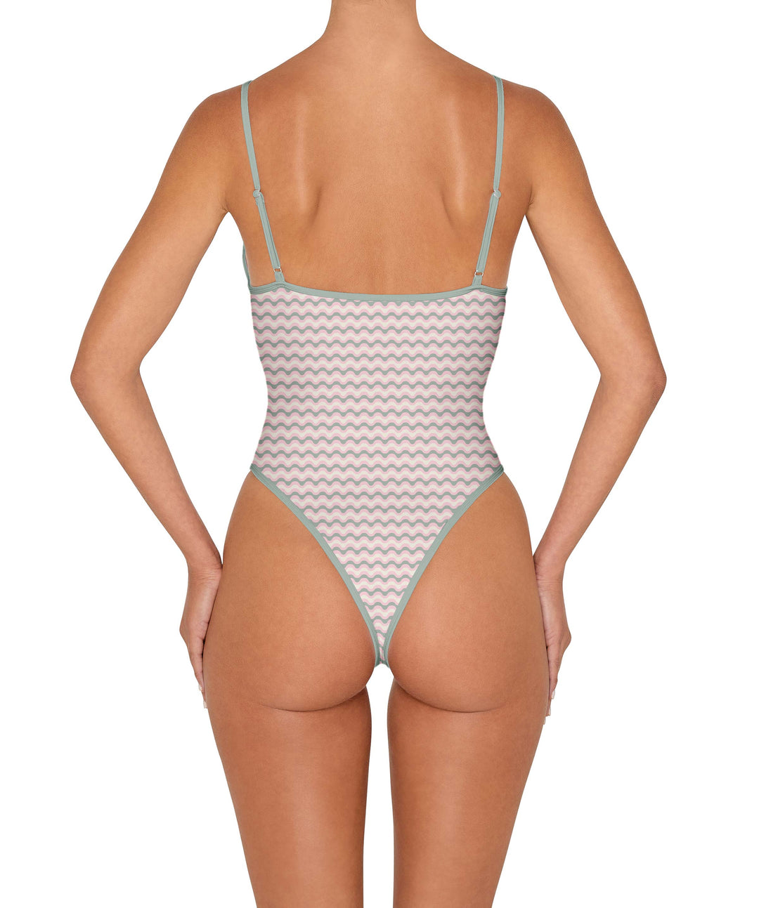 BSWS-S84 Binded Plunge Neck One Piece