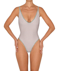 BSWS-S84 Binded Plunge Neck One Piece