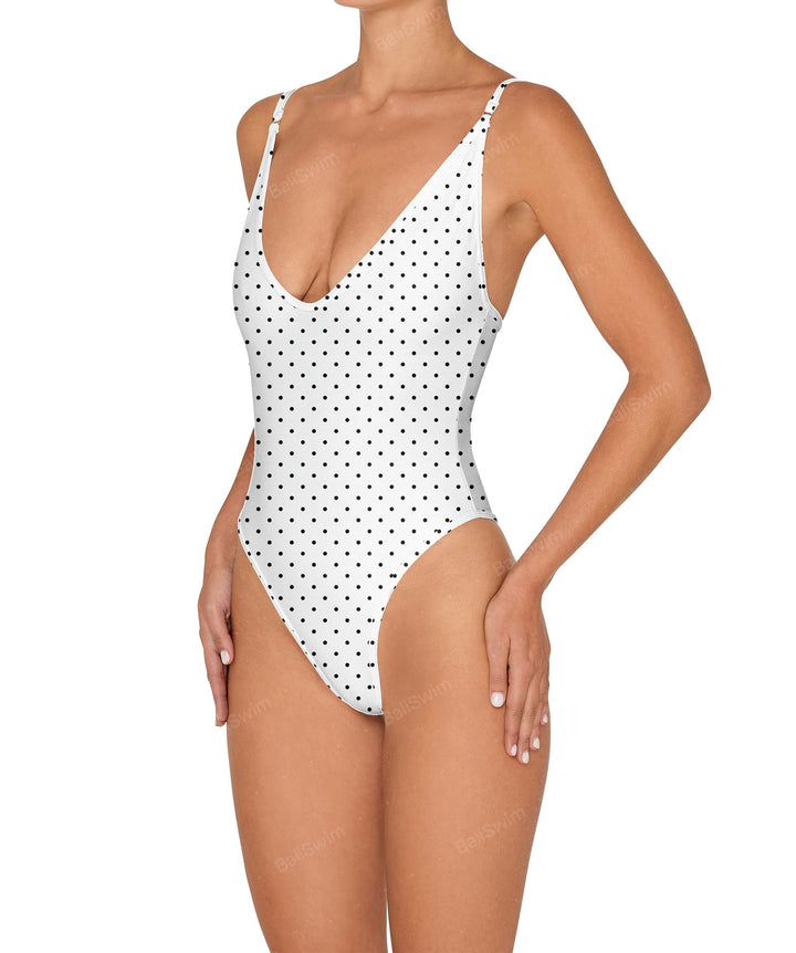 BSWS-S84 Binded Plunge Neck One Piece
