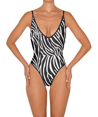 BSWS-S84 Binded Plunge Neck One Piece