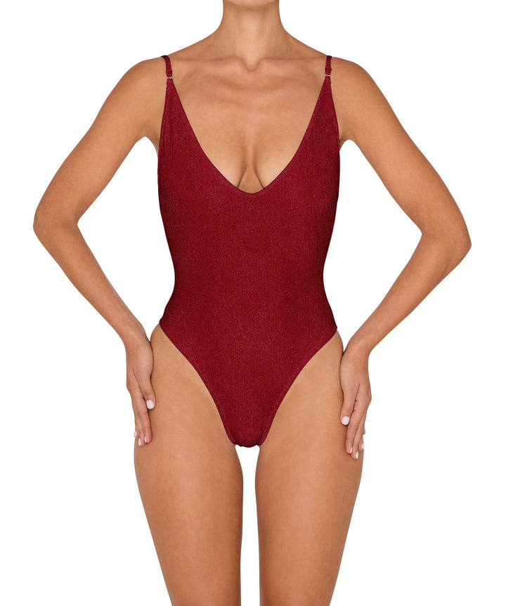 BSWS-S84 Binded Plunge Neck One Piece