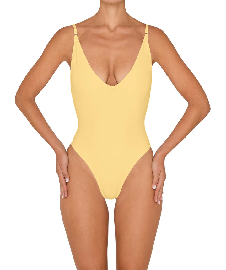 BSWS-S84 Binded Plunge Neck One Piece