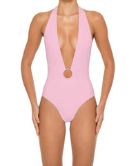 BSWS-S89 Deep Plunge Ring Halter One Piece