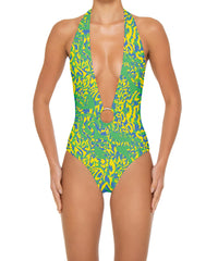 BSWS-S89 Deep Plunge Ring Halter One Piece