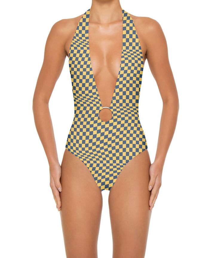 BSWS-S89 Deep Plunge Ring Halter One Piece