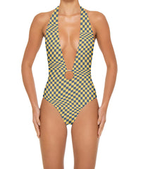 BSWS-S89 Deep Plunge Ring Halter One Piece