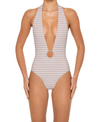BSWS-S89 Deep Plunge Ring Halter One Piece