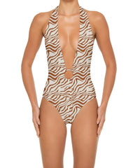 BSWS-S89 Deep Plunge Ring Halter One Piece