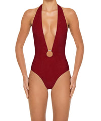 BSWS-S89 Deep Plunge Ring Halter One Piece
