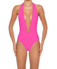 BSWS-S89 Deep Plunge Ring Halter One Piece