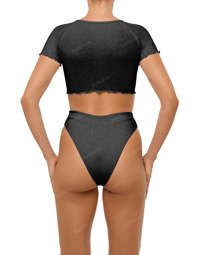 BSWS-T101 V-neck Cropped Tankini