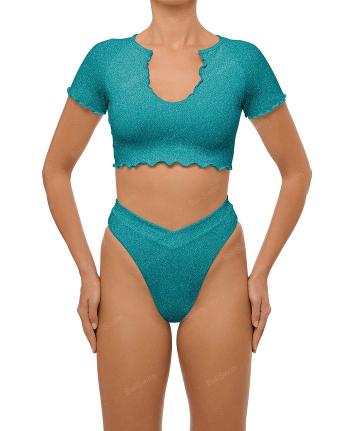 BSWS-T101 V-neck Cropped Tankini