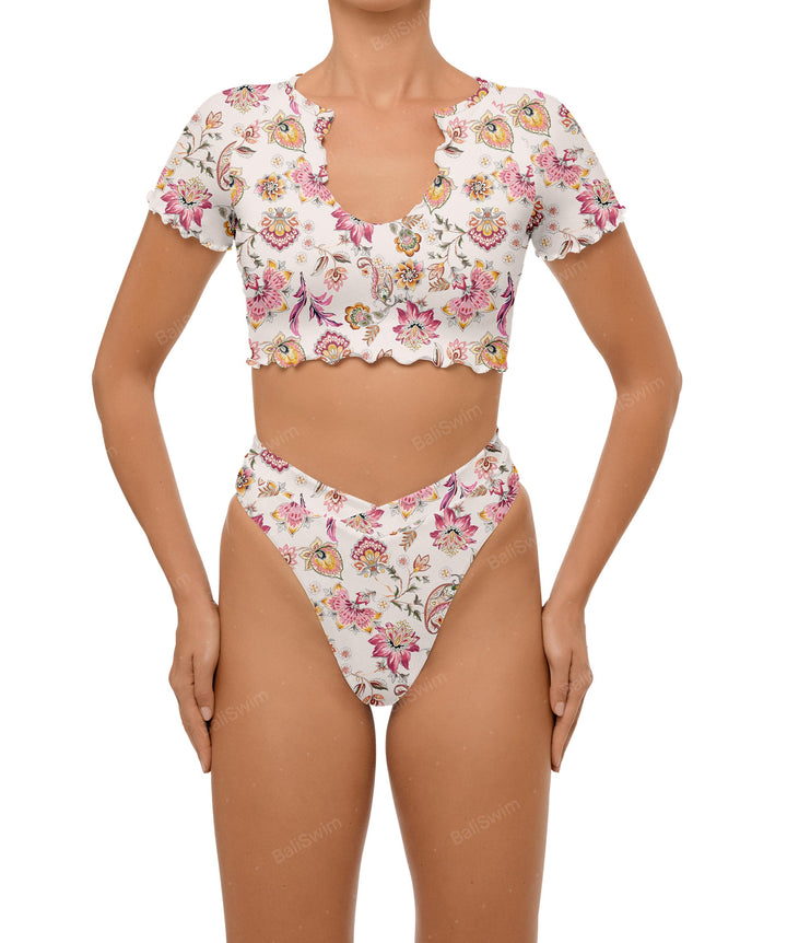 BSWS-T101 V-neck Cropped Tankini