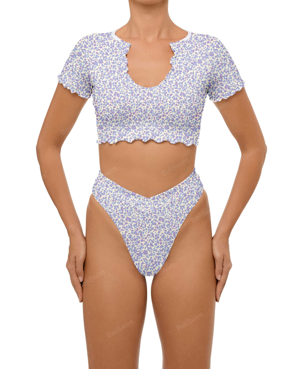 BSWS-T101 V-neck Cropped Tankini