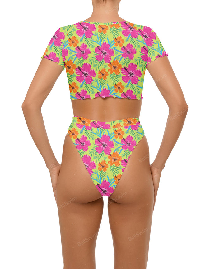 BSWS-T101 V-neck Cropped Tankini