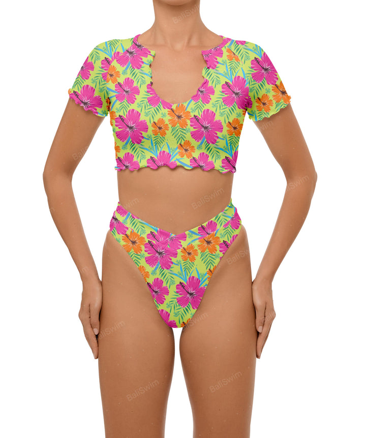 BSWS-T101 V-neck Cropped Tankini