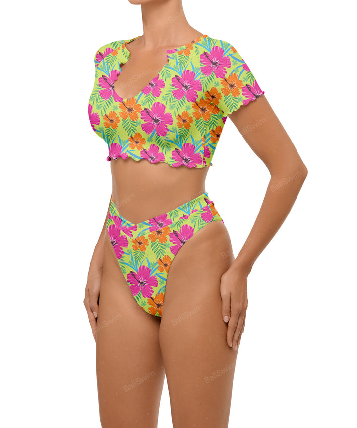 BSWS-T101 V-neck Cropped Tankini