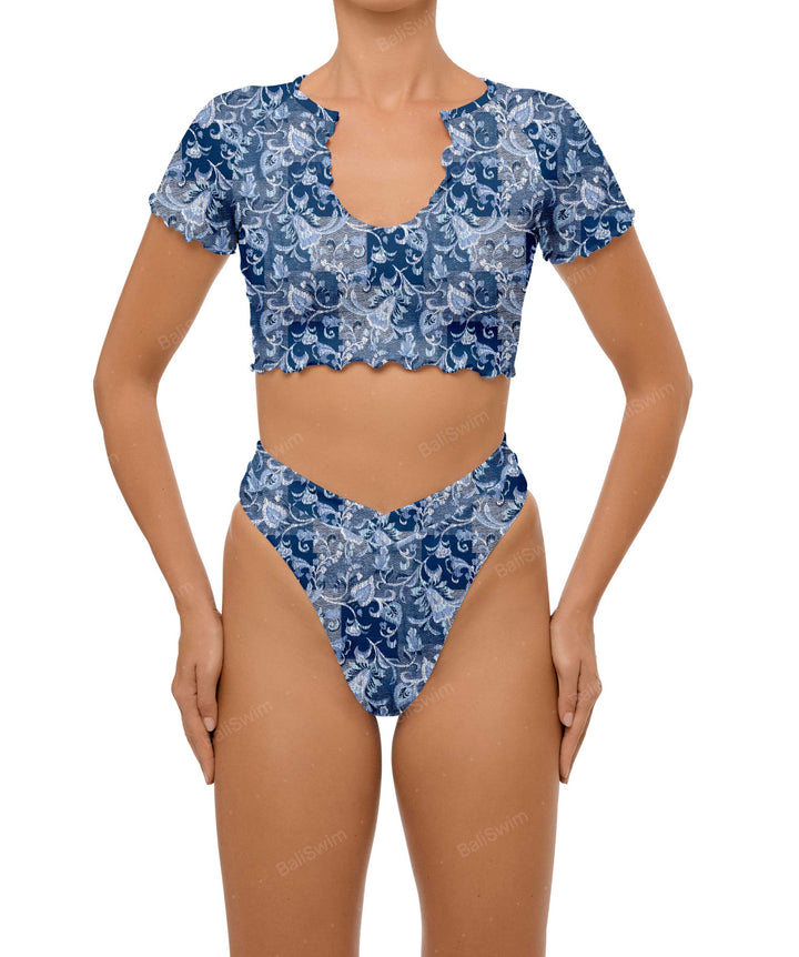 BSWS-T101 V-neck Cropped Tankini