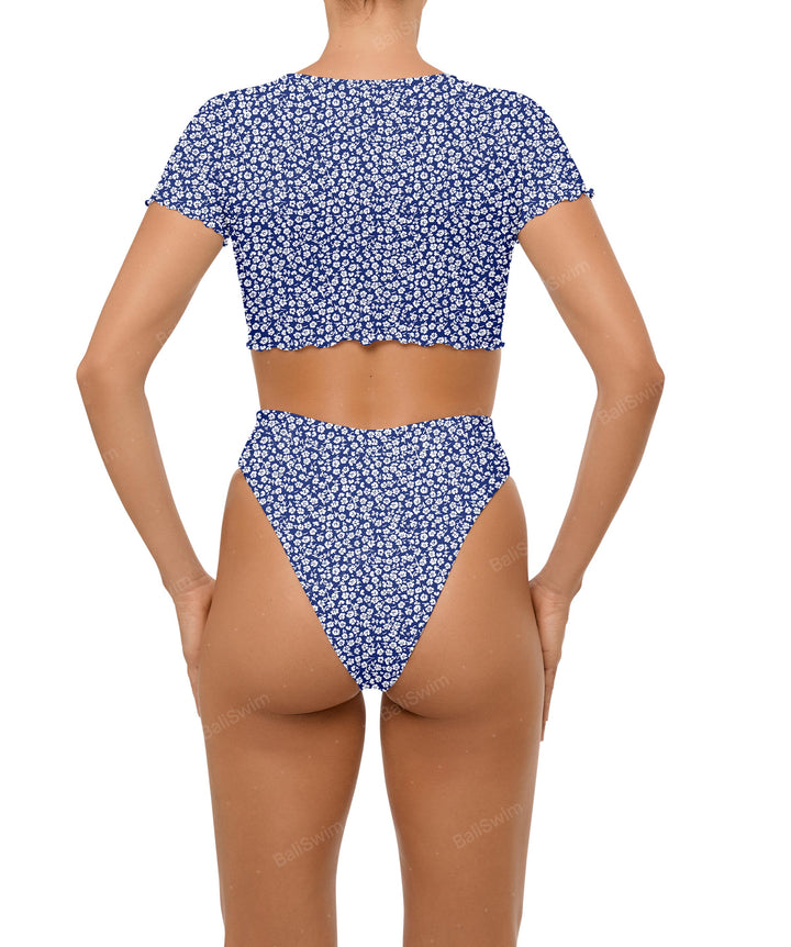 BSWS-T101 V-neck Cropped Tankini