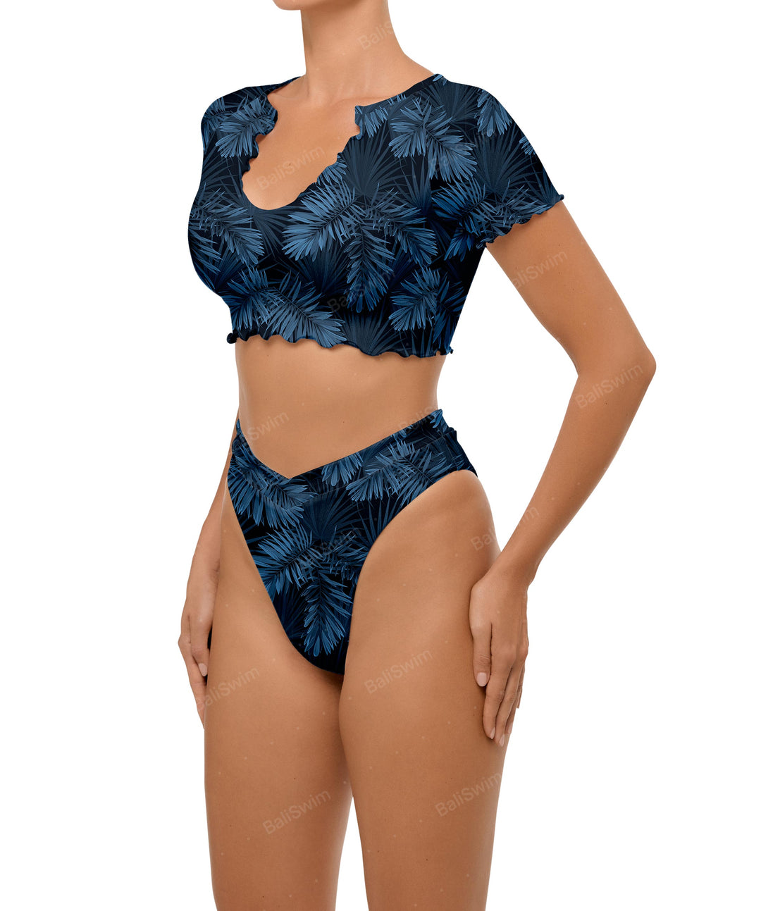 BSWS-T101 V-neck Cropped Tankini
