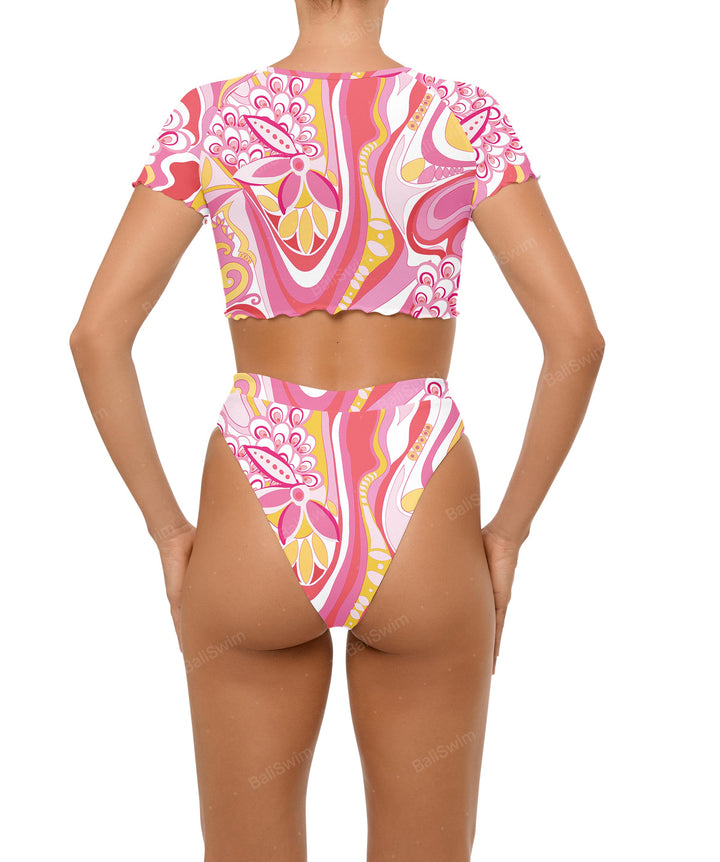 BSWS-T101 V-neck Cropped Tankini
