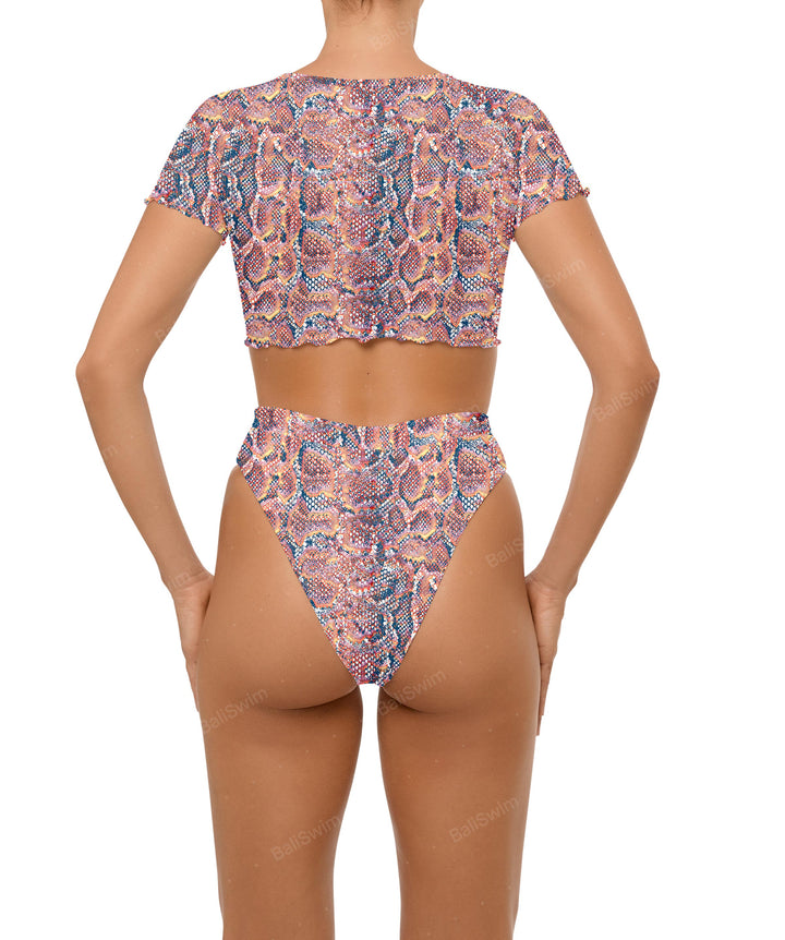 BSWS-T101 V-neck Cropped Tankini